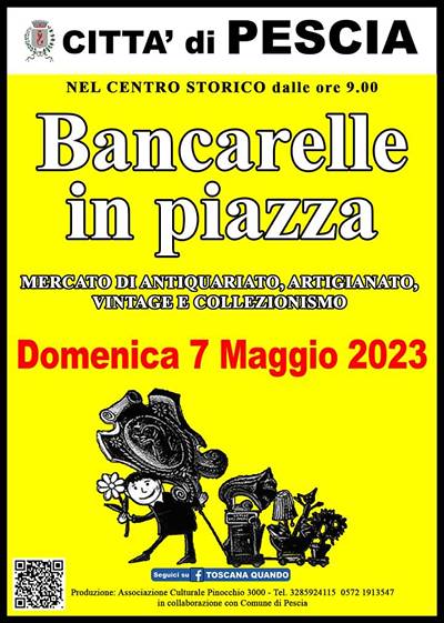 Bancarelle in Piazza Pescia Maggio 2023