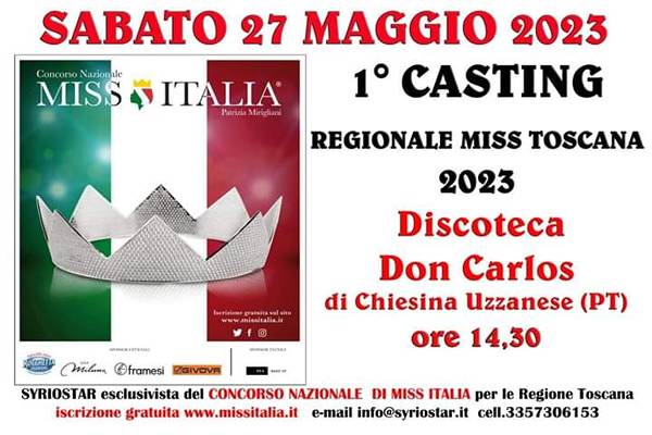 Casting Miss Italia Toscana 2023