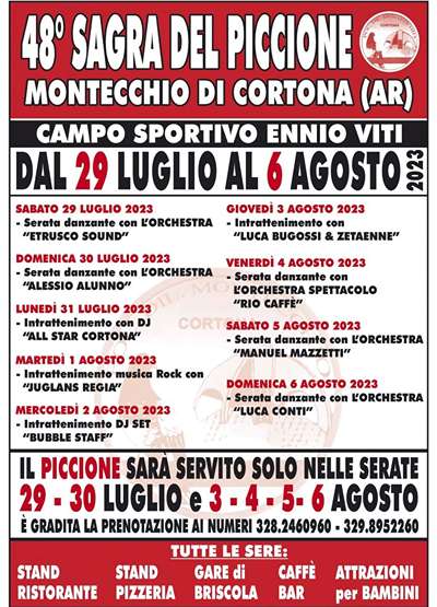 Sagra del Piccione Cortona 2023