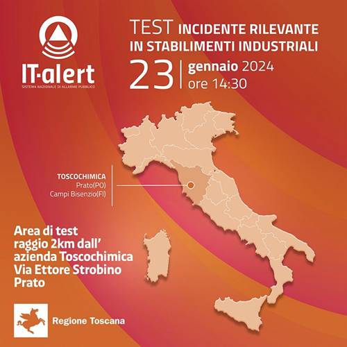 Allarme It Alert Toscana Gennaio 2024