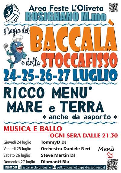 Sagra Baccalà Stoccafisso Rosignano Marittimo 2025