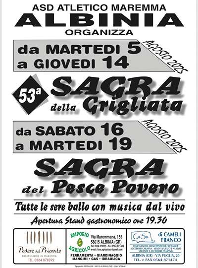 Sagra della Grigliata Albinia 2025
