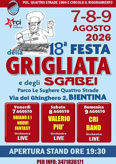 Festa Grigliata e Sgabei a Bientina 2026