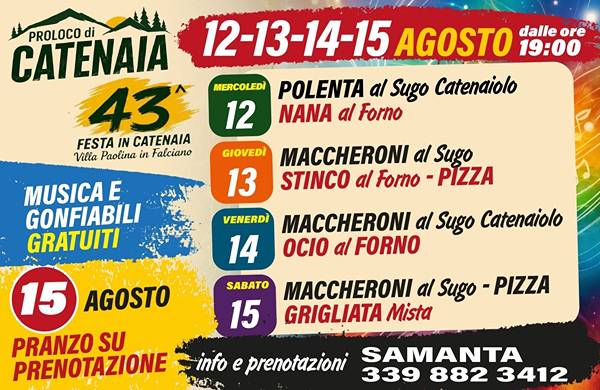 Festa in Catenaia 2026 Subbiano