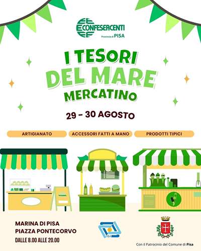 Mercatino a Marina di Pisa Domenica 30 Agosto 2026