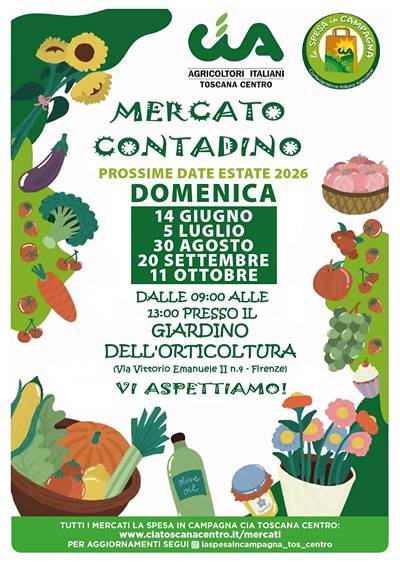 Mercato Contadino a Firenze al Giardino dell'Orticoltura