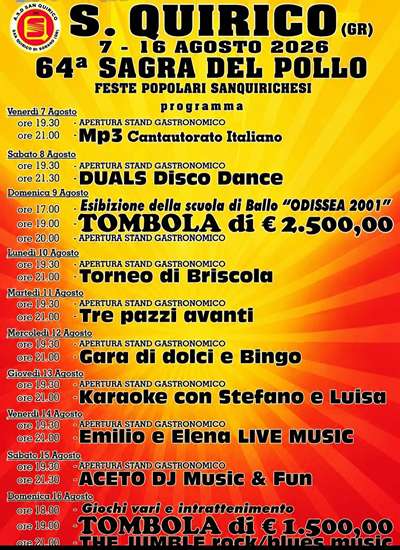 Sagra del Pollo a San Quirico di Sorano 2026