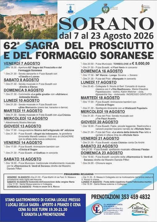 Sagra del Prosciutto e del Formaggio Soranese a Sorano 2026