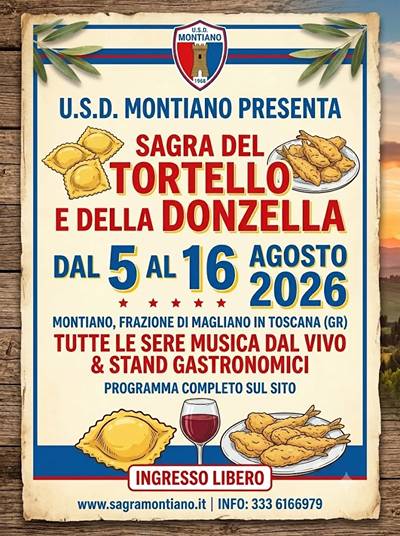 Sagra del Tortello e della Donzella a Montiano 2026 Magliano in Toscana 2026