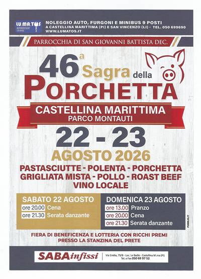 Sagra della Porchetta Castellina Marittima 2026