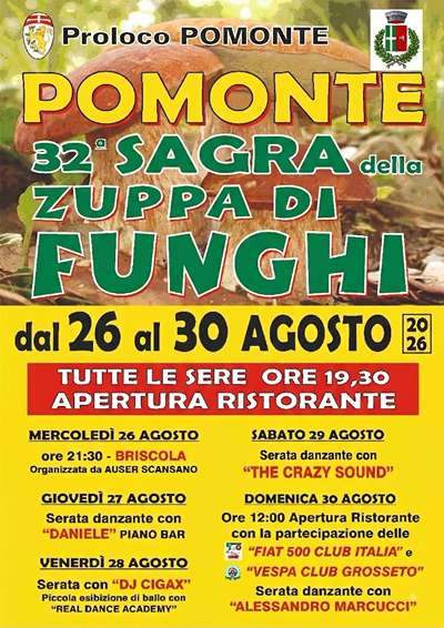 Sagra della Zuppa di Funghi a Pomonte 2026 Scansano