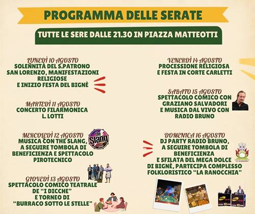 Sagre Pisa Agosto 2026