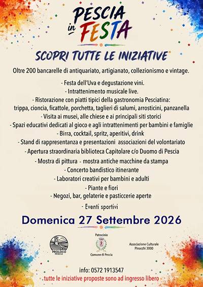 Eventi Pistoia Domenica 27 Settembre 2026