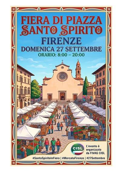 Mercato a Firenze Santo Spirito in Fiera Settembre 2026