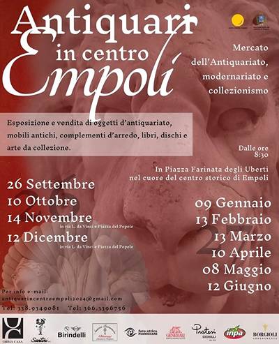 Mercato di Antiquariato a Empoli Sabato 26 Settembre 2026