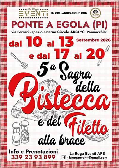 Sagra della Bistecca e del Filetto alla Brace a Ponte a Egola 2026