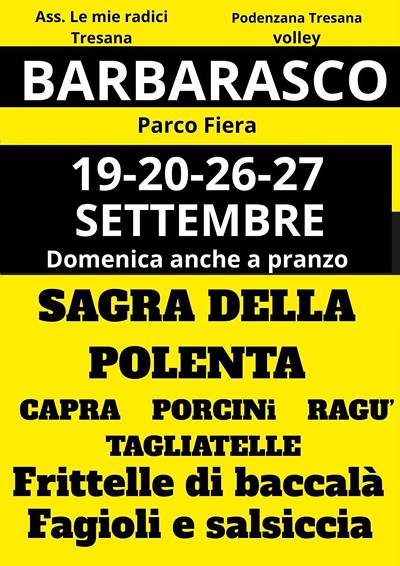 Sagra della Polenta a Barbarasco 2026 Tresana