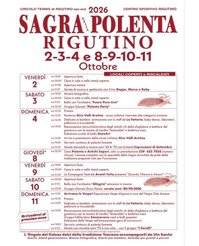 Sagra della Polenta a Rigutino 2026 Arezzo