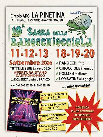 Sagra della Ranochiocciola a Baccaiano 2026 Montespertoli