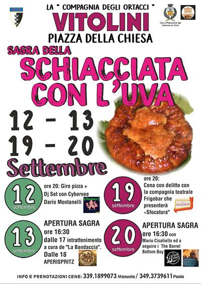 Sagra della Schiacciata con l'Uva a Vitolini 2026 Vinci