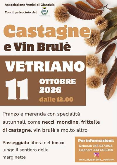 Festa Castagne e Vin Brulè a Vetriano 2026