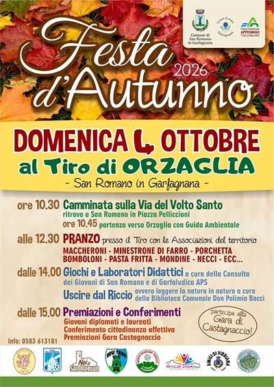 Festa d'Autunno a Orzaglia 2026 San Romano in Garfagnana