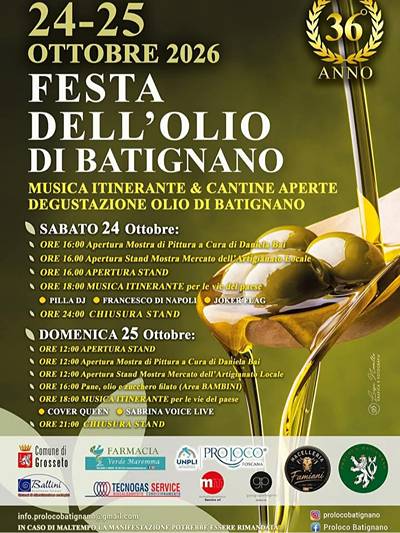 Festa dell'Olio di Batignano 2026 Ultime Date
