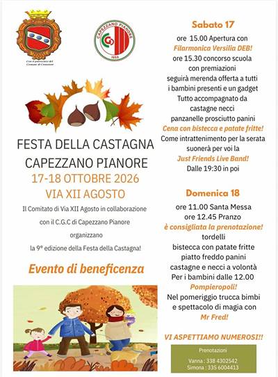 Festa della Castagna a Capezzano Pianore 2026 Camaiore