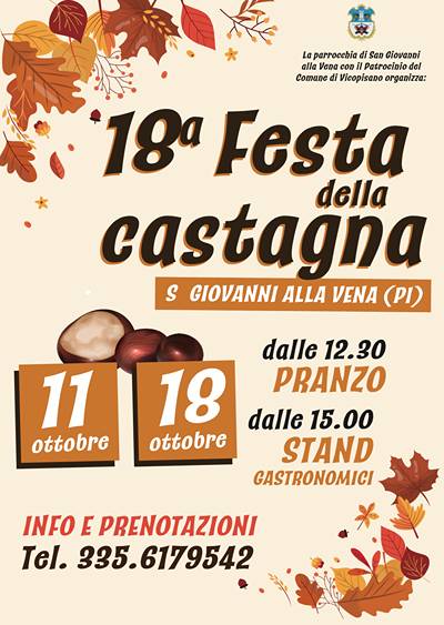 Festa della Castagna a San Giovanni alla Vena 2026 Vicopisano