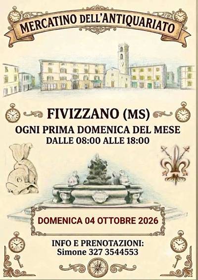 Mercatino dell'Antiquariato a Fivizzano Ottobre 2026