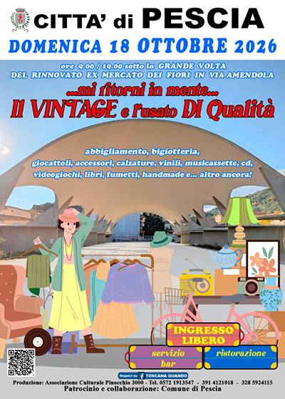 Mercatino Vintage a Pescia Vintagemania Ottobre 2026