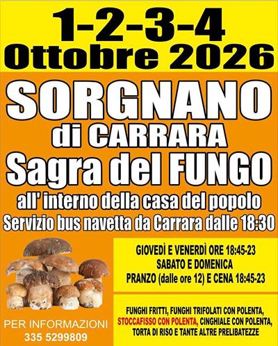 Sagra del Fungo a Sorgnano 2026 Carrara