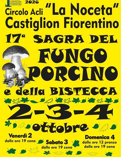 Sagra del Fungo Porcino e della Bistecca a Noceta 2026