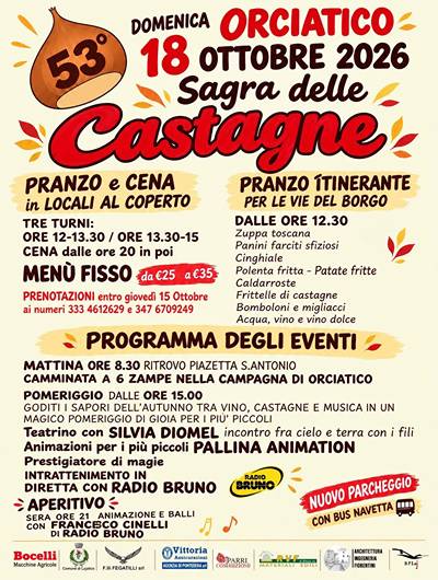Sagra delle Castagne a Orciatico 2026